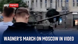 Russia rebellion The Wagner march on Moscow in videos [upl. by Hilten]