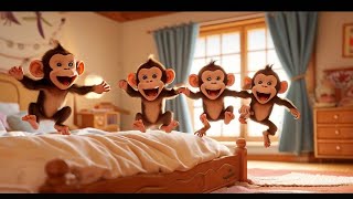 monkeys nursery rhymes5 little monkeys jumping on the bed [upl. by Alexandro784]