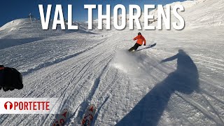 Skiing red piste Portette in Les 3 Vallées Val Thorens [upl. by Lief]