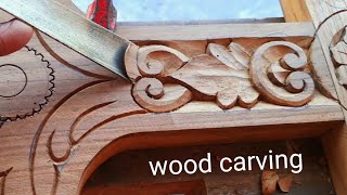 Leaf and Flower Making  Teak wood carving ideas by UP wood art [upl. by Bucky]