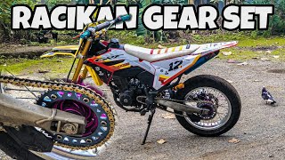 RACIKAN GEAR SET CRF 150 L UNTUK WHEELIE ONE HAND [upl. by Odlonra]