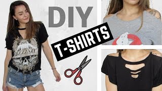 DIY Distressed Cut Out TShirts ✂️  Owlipop [upl. by Darelle802]