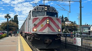 Railfanning Burlingame Station with Caltrain Diesels from 91824 [upl. by Auohp]