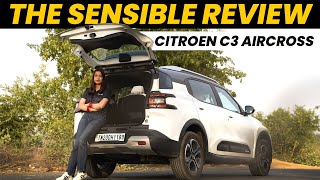 Citroen C3 Aircross 7 Seater Rear Seat amp Boot Space Review  Can 7 People Sit  The Sensible Review [upl. by Burny]