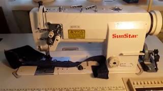 Швейная машина SunStar KM757 двухигольная 64 8 10 16 мм sewing machine [upl. by Belanger]