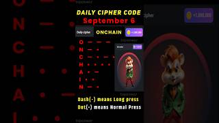 Daily cipher hamster kombat today  6 September hamster kombat daily cipher combo  5 million coins [upl. by Bannerman]