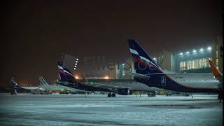 Timelapse of night flights service at Sheremetyevo Airport in Moscow Russia [upl. by Meldon43]