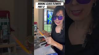 Making sculpted glass flowers part 2 glassart flamework lampwork garden fallcrafts [upl. by Llehcsreh]