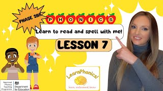 Phase 2 phonics for KIDS  Lesson 7 3 letter words reading practice [upl. by Duleba534]