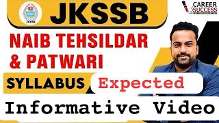 Jkssb Naib Tehsildar Expected Syllabus ​⁠ JKSSB Naib Tehsildar Recruitment Jkssb jkssbjobs [upl. by Ramsay]