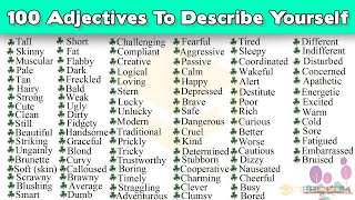 100 Great Adjectives to Describe Yourself in English  How Would You Describe Yourself [upl. by Erlandson707]