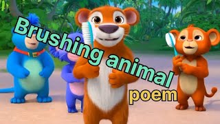 brushing animal poemanimals videosnursery rhymes [upl. by Oicinoid42]