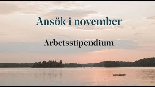 Ansök i november Arbetsstipendium [upl. by Assyli]