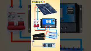 Solar Panels Connection with Solar Charge Controller and Inverter solarsystem ytshorts shorts [upl. by Ahsinned]