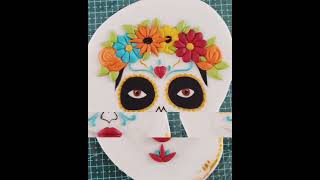 Catrina  Día de los Muertos en pasta de goma díadelosmuertos reels halloween cakedesign topper [upl. by Yasibit]