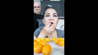 HOW TO EAT KUMQUAT  FIRST TIME  ASMR  FUNNY HUSBAND  SHORTS asmrkumquat [upl. by Rosalinde]