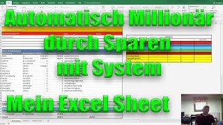 Mehr Sparen mit System Teil 22  Automatisch Millionär  3 Konten Modell  Meine Excel Tabelle [upl. by Iorio]