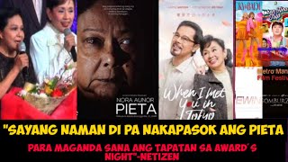 PIETA NI NORA AUNOR LAGLAG SA MMFF INAASAHANG TAPATAN NILA NI VILMA SANTOS NAUDLOT FANS NADISMAYA [upl. by Lareine]