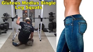 Gluteus Medius Single Leg Squats For Building The Glutes [upl. by Drarrej]