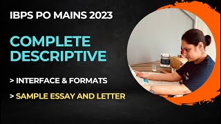 IBPS PO Descriptive Paper Preparation 2023  Revision  Interface  Format  Sample Essay and Letter [upl. by Eiramrefinnej]