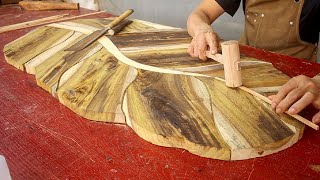 Crafting A Leaf Shaped Table Inspirational Creativity Of An Experienced Carpenter [upl. by Avahc501]