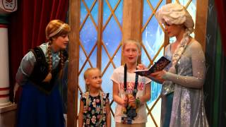 Disney Frozen  Visit With Anna amp Elsa at Epcot [upl. by Yrennalf]