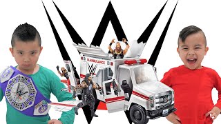 WWE Slambulance Fun With Calvin and Kaison CKN [upl. by Juster]