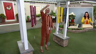 Marigold 51quot 6 Bell Hand Tuned Wind Chime with Scroll Design on QVC [upl. by Annairdna]