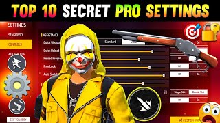 10 Secret Pro Settings 100 Working 😱  Auto Headshot Setting in Free Fire  Best Sensitivity [upl. by Ahseekan]