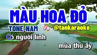 MÀU HOA ĐỎ karaoke Tone Nam tankaraoke [upl. by Ultan841]