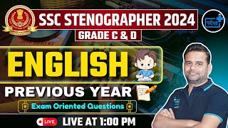 SSC Stenographer 2024 Grade C amp D English Previous Year MQCs  Exam Oriented Questions [upl. by Ailero]