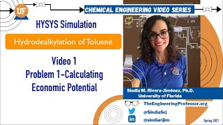 Aspen HYSYS V1 Problem 1Ealry Stages in Process Design Calculating Economic Potential [upl. by Eseilana]