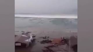 LARGE TSUNAMI WAVE After Large 77 Earthquake in Indonesia September 28 2018 [upl. by Eada541]