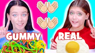 ASMR Gummy Food and Real Food Mystery Wheel Mukbang [upl. by Bilek]