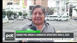 CONADE llama a la unidad opositora ante la falta de candidatos sólidos para las elecciones [upl. by Pam]