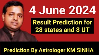 Result prediction for 28 stats and 8 UT on 4 June 2024 By Astrologer KM SINHA [upl. by Callean]