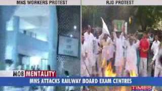 MNS Attacks Railway Board Exam Centre [upl. by Aenyl]