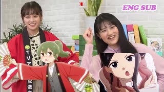 Hayami Saori and Kusunoki Tomori reacting to best scenes of Senpai ga uzaiENGsub [upl. by Elenore983]