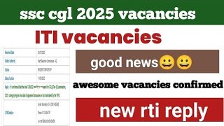 ssc cgl 2025 vacancy income tax inpector vacancy and tax assistant vacancy latest rti reply [upl. by Latricia]