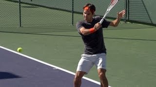 Roger Federer Backhand in Super Slow Motion  Indian Wells 2013 [upl. by Gautier377]