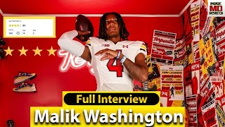 EXCLUSIVE 1on1 with star Maryland QB commit Malik Washington [upl. by Intruoc]