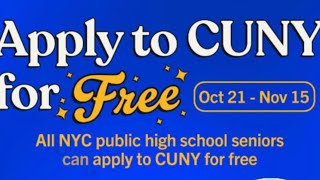 Apply Until Nov 15 No NYC College Application Fee [upl. by Ahtnahc]