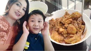 Chicken curry by Devita  Lunch with Anshu Vlog1 [upl. by Woodcock]