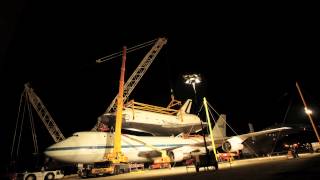 Space Shuttle Enterprise Removed from 747 Carrier Aircraft [upl. by Ellimac]