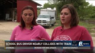 Copperas Cove school bus nearly collides with passing train [upl. by Laforge]