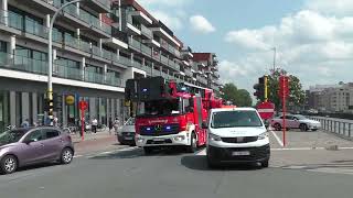 uitruk 2de ladderwagen signalistiewagen brandweer gent instortingsgevaar [upl. by Tallu]