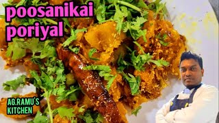 poosanika poriyal AGRAMUS kitchen recipes in tamil how to make yellow pumpkin poriyal recipes [upl. by Guibert]