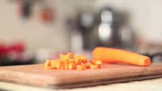 Video Recipe How to Cut Carrots Dice Slice Julienne Finely Chopped [upl. by Eimarej167]