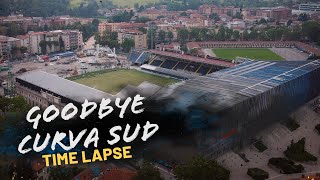 Il timelapse della demolizione della Curva Sud Morosini  Gewiss Stadium  THE FULL VIDEO 🏟🏗 [upl. by Virgin]