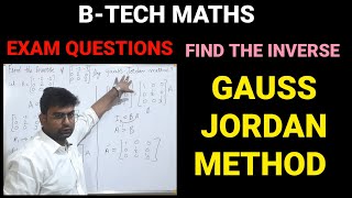 GAUSS JORDAN METHODfind the inverse of matrix by GAUSS JORDAN METHODBTECH MATHS btech jntuh ou [upl. by Ellehctim]